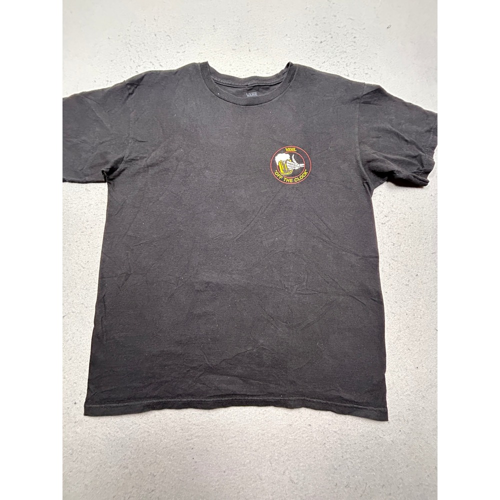 Vans T Shirt Cotton Black Graphic Medium Mens